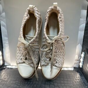 Ron White Norelle Woven Leather Lace Up Wedge Sneakers